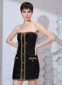 Couture Chain Mini — sequin strapless mini dress with chain detail by INHAUTECOUTURE, view 9