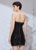 Couture Chain Mini — sequin strapless mini dress with chain detail by INHAUTECOUTURE, view 10