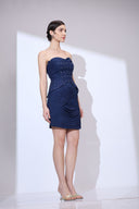 Navy Corset Peplum Mini — navy corset peplum mini dress by INHAUTECOUTURE, view 8