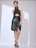 Desert Queen Cocktail — beaded halter-neck midi cocktail dress by INHAUTECOUTURE, view 9