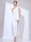 Grecian Muse Gown — white one-shoulder Grecian goddess gown by INHAUTECOUTURE