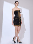 Couture Chain Mini — sequin strapless mini dress with chain detail by INHAUTECOUTURE, view 12