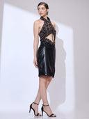 Desert Queen Cocktail — beaded halter-neck midi cocktail dress by INHAUTECOUTURE, view 10