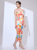 Capri Shell Midi — seashell-print strapless resort midi dress by INHAUTECOUTURE, view 8