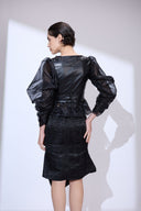 Organza Rogue Jacket — organza and leather biker jacket by INHAUTECOUTURE, view 4