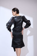 Organza Rogue Jacket — organza and leather biker jacket by INHAUTECOUTURE, view 5