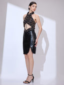 Desert Queen Cocktail — beaded halter-neck midi cocktail dress by INHAUTECOUTURE, view 11