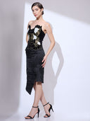 The Midnight Empress — black velvet embroidered strapless gown by INHAUTECOUTURE, view 10