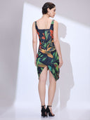 Forbidden Garden Midi — black velvet tropical-print midi dress by INHAUTECOUTURE, view 6