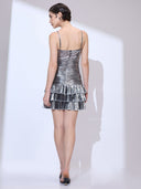 Cosmic Ruffle Mini — metallic ruffled mini dress by INHAUTECOUTURE, view 8