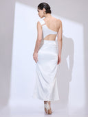 Grecian Muse Gown — white one-shoulder Grecian goddess gown by INHAUTECOUTURE, view 4