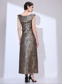 Regal Brocade Set — black and gold paisley brocade co-ord set by INHAUTECOUTURE, view 3