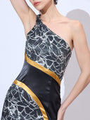 Asymmetrical Canvas Dress — asymmetric party dress by INHAUTECOUTURE, view 7