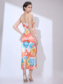 Capri Shell Midi — seashell-print strapless resort midi dress by INHAUTECOUTURE, view 7