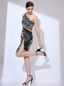 Asymmetrical Canvas Dress — asymmetric party dress by INHAUTECOUTURE, view 4