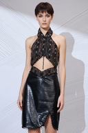 Desert Queen Cocktail — beaded halter-neck midi cocktail dress by INHAUTECOUTURE, view 15