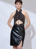 Desert Queen Cocktail — beaded halter-neck midi cocktail dress by INHAUTECOUTURE, view 7