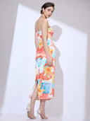 Capri Shell Midi — seashell-print strapless resort midi dress by INHAUTECOUTURE, view 10