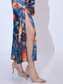Blue Piscean Maxi — blue printed cowl-neck maxi dress by INHAUTECOUTURE, view 11