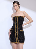 Couture Chain Mini — sequin strapless mini dress with chain detail by INHAUTECOUTURE, view 15