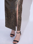 Regal Brocade Set — black and gold paisley brocade co-ord set by INHAUTECOUTURE, view 9