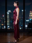 Bordeaux Cowl Gown