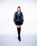 Organza Rogue Jacket — organza and leather biker jacket by INHAUTECOUTURE, view 6