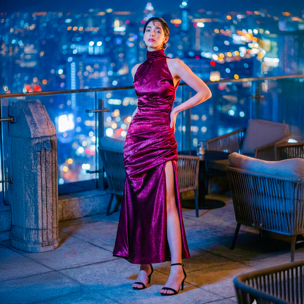 Bordeaux Cowl Gown