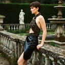Desert Queen Cocktail — beaded halter-neck midi cocktail dress by INHAUTECOUTURE, view 4