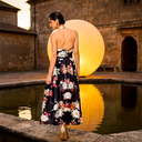 Garden Rendezvous Midi — floral A-line midi dress by INHAUTECOUTURE, view 3