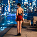 Rose Rebellion Mini — asymmetric rose mini dress by INHAUTECOUTURE, view 2