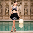 Scallop Noir Co-ord — black scallop-edge co-ord set by INHAUTECOUTURE, view 3