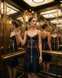Black and Gold Tier Midi — INHAUTECOUTURE