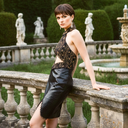 Desert Queen Cocktail — beaded halter-neck midi cocktail dress by INHAUTECOUTURE, view 3