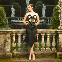 The Midnight Empress — black velvet embroidered strapless gown by INHAUTECOUTURE, view 3
