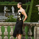 The Midnight Empress — black velvet embroidered strapless gown by INHAUTECOUTURE, view 4