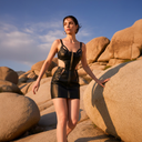 Black Heart Mini — black cut-out bodycon mini dress by INHAUTECOUTURE, view 2