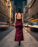 Bordeaux Cowl Gown
