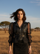 Organza Rogue Jacket — organza and leather biker jacket by INHAUTECOUTURE, view 9