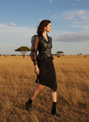 Organza Rogue Jacket — organza and leather biker jacket by INHAUTECOUTURE, view 11