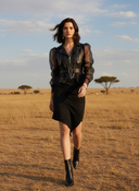 Organza Rogue Jacket — organza and leather biker jacket by INHAUTECOUTURE, view 12