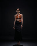Liquid Onyx Cowl Neck Gown