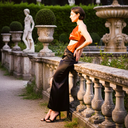 Liquid Onyx Cowl Neck Gown — black silk-satin cowl-neck maxi gown by INHAUTECOUTURE, view 3
